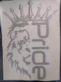 Наклейка Pride лев (30см, серебро)