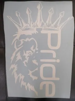 Купить Наклейка Pride лев (30см, белая) - купить, 250 руб.