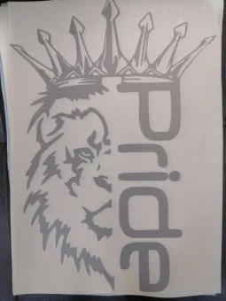 Купить Наклейка Pride лев (30см, серебро) - купить, 250 руб.