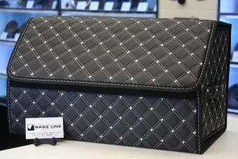 Купить Органайзер в багажник ЧЕРНЫЙ С БЕЛОЙ квадратной строчкой - купить, 2 000 руб.