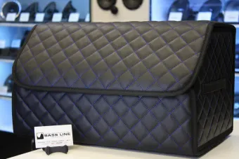 Купить Органайзер в багажник ЧЕРНЫЙ С СИНЕЙ квадратной строчкой - купить, 2 000 руб.