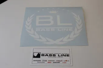 Купить Наклейка круглая Bass-Line (15см, белая) - купить, 50 руб.