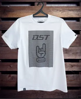 Купить Dynamic State Футболка белая DST Rock n Roll, чёрный принт, M, плотность ткани 140 г - купить, 700 руб.