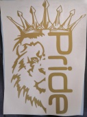Наклейка Pride лев (30см, золото)